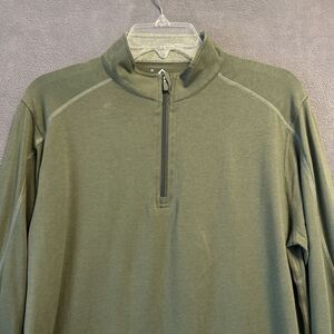 Tasc Bamboo 1/4 Zip Pullover Mens Size M Olive Green Performance Golf Organic